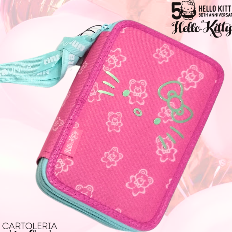 ASTUCCIO 3 ZIP TINTA UNITA HELLO KITTY – 50° ANNIVERSARIO